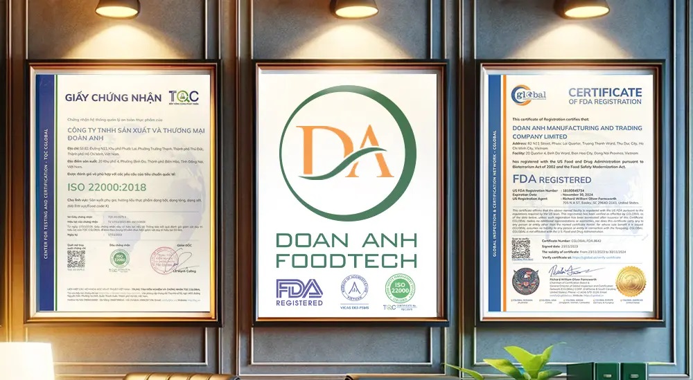 Chứng nhận FDA và ISO Đoàn Anh