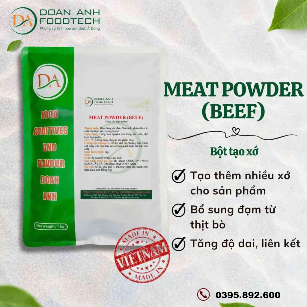 Phụ gia làm bò viên MEAT POWDER BEEF tạo xớ thịt